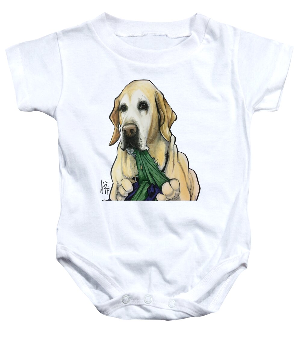 Boyd Baby Onesie featuring the drawing Boyd 4431 by Canine Caricatures By John LaFree