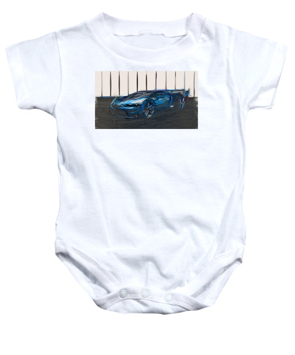 Bugatti Baby Onesie featuring the digital art Bugatti Vision Gran Turismo Drawing #2 by CarsToon Concept