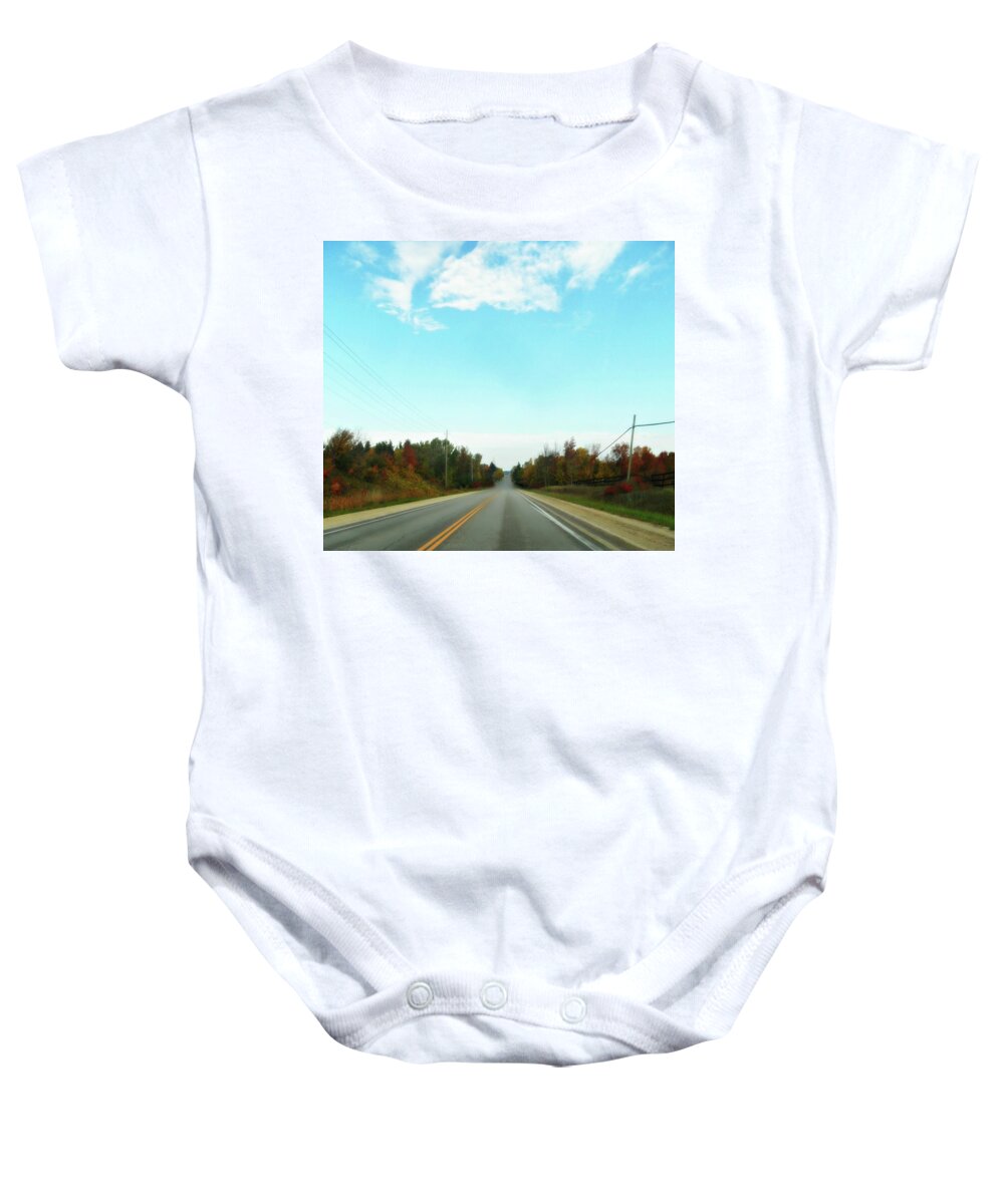 Colossal Country Clouds Baby Onesie featuring the photograph Collingwood In The Distance #1 by Cyryn Fyrcyd