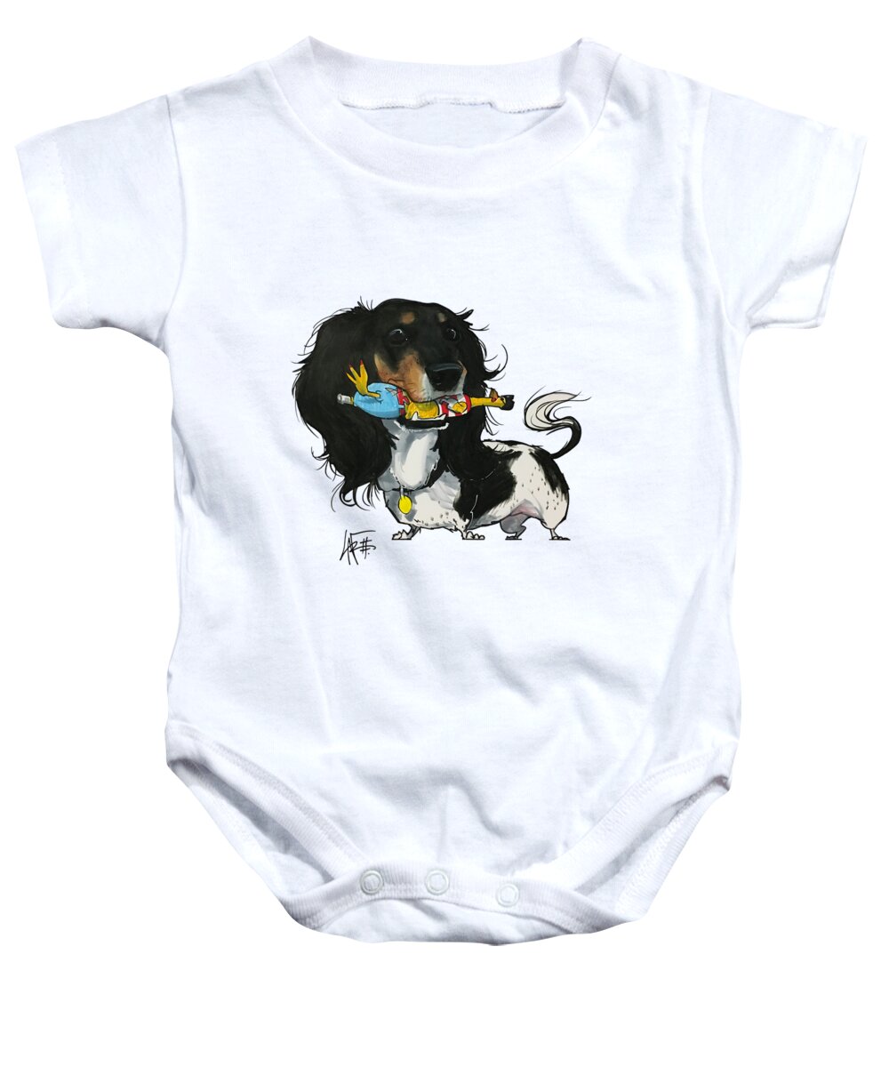 Davis 4498 Baby Onesie featuring the drawing Davis 4498 by Canine Caricatures By John LaFree