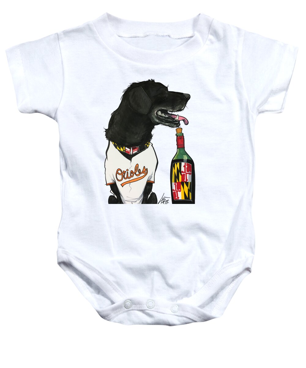 Smeak 4520 Baby Onesie featuring the drawing Smeak 4520 by Canine Caricatures By John LaFree