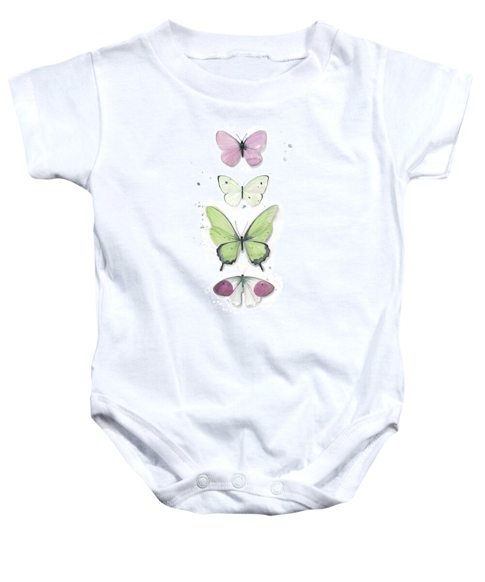 Animals Baby Onesie featuring the painting Summer Butterflies II #1 by Jennifer Paxton Parker