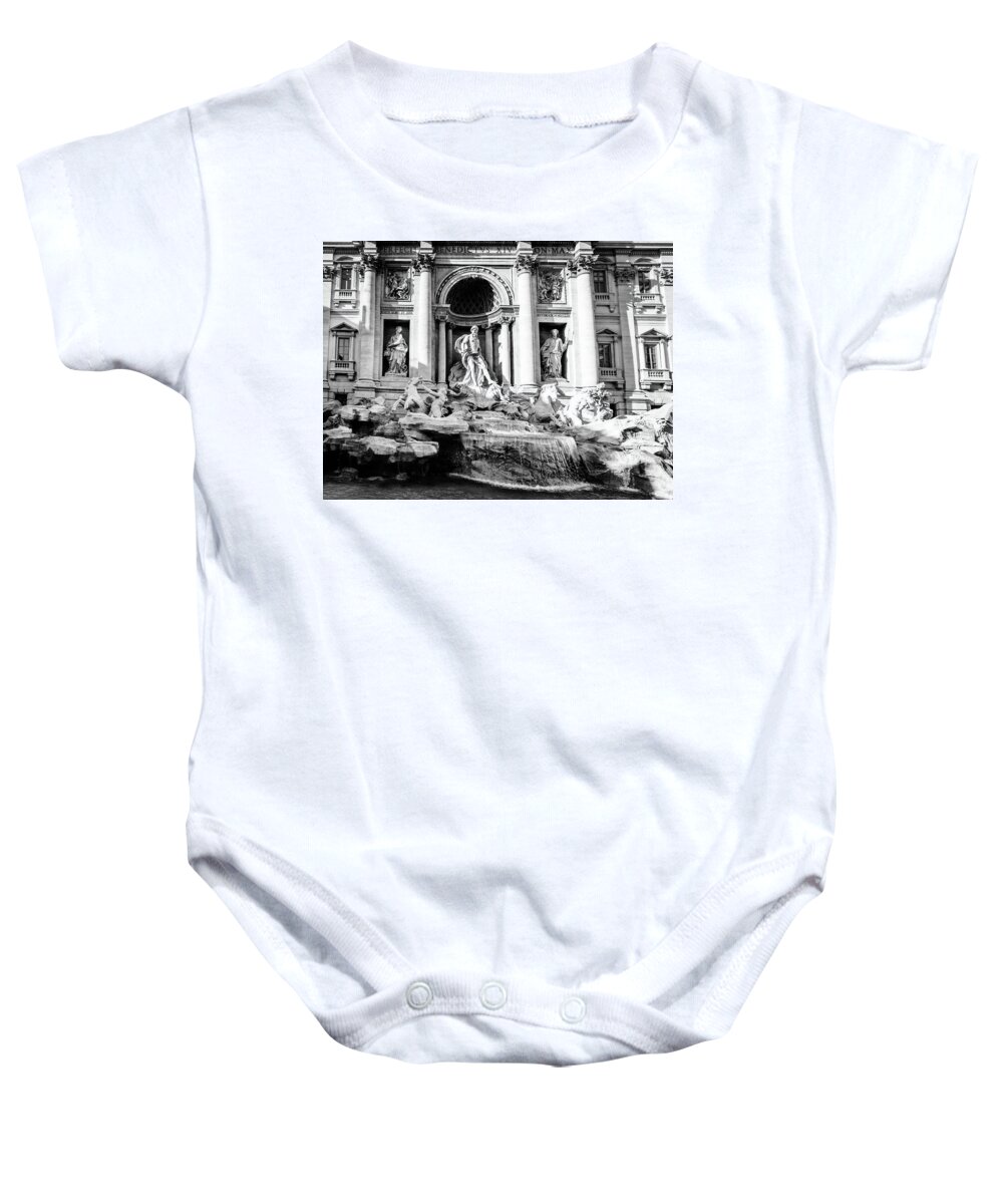 Baroque Baby Onesie featuring the photograph Trevi Fountain in Rome #1 by Alexey Stiop