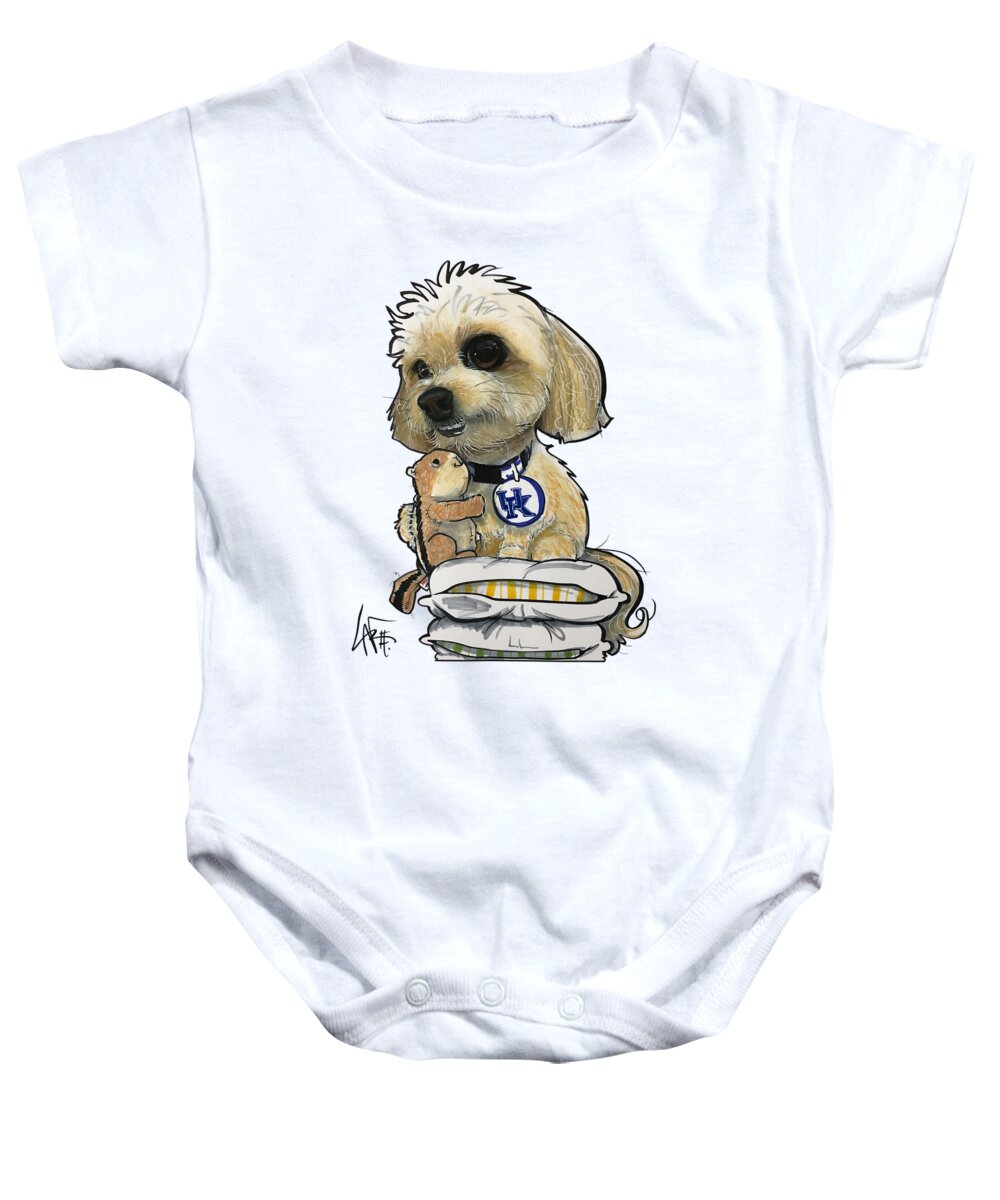 Wendel Baby Onesie featuring the drawing Wendel 4322 by Canine Caricatures By John LaFree