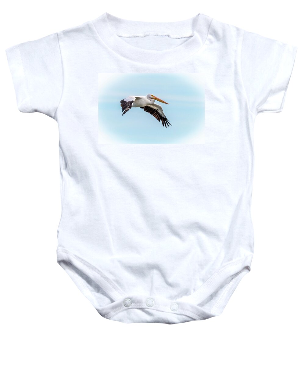 Pelican Baby Onesie featuring the photograph White Pelican #2 by David Wagenblatt