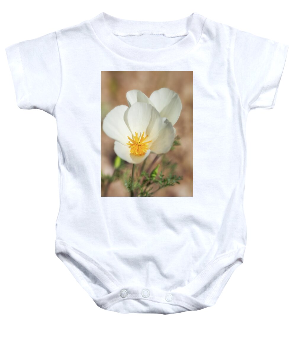 White Poppies Baby Onesie featuring the photograph White Poppy #1 by Saija Lehtonen