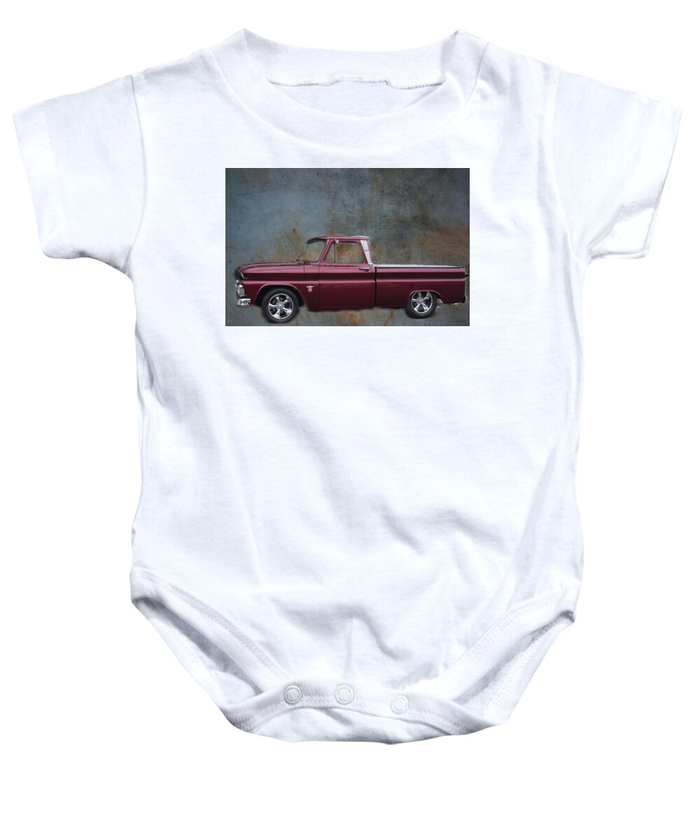Junkyard Baby Onesie featuring the photograph 1964 Chevy C 10 classic truck by Cathy Anderson