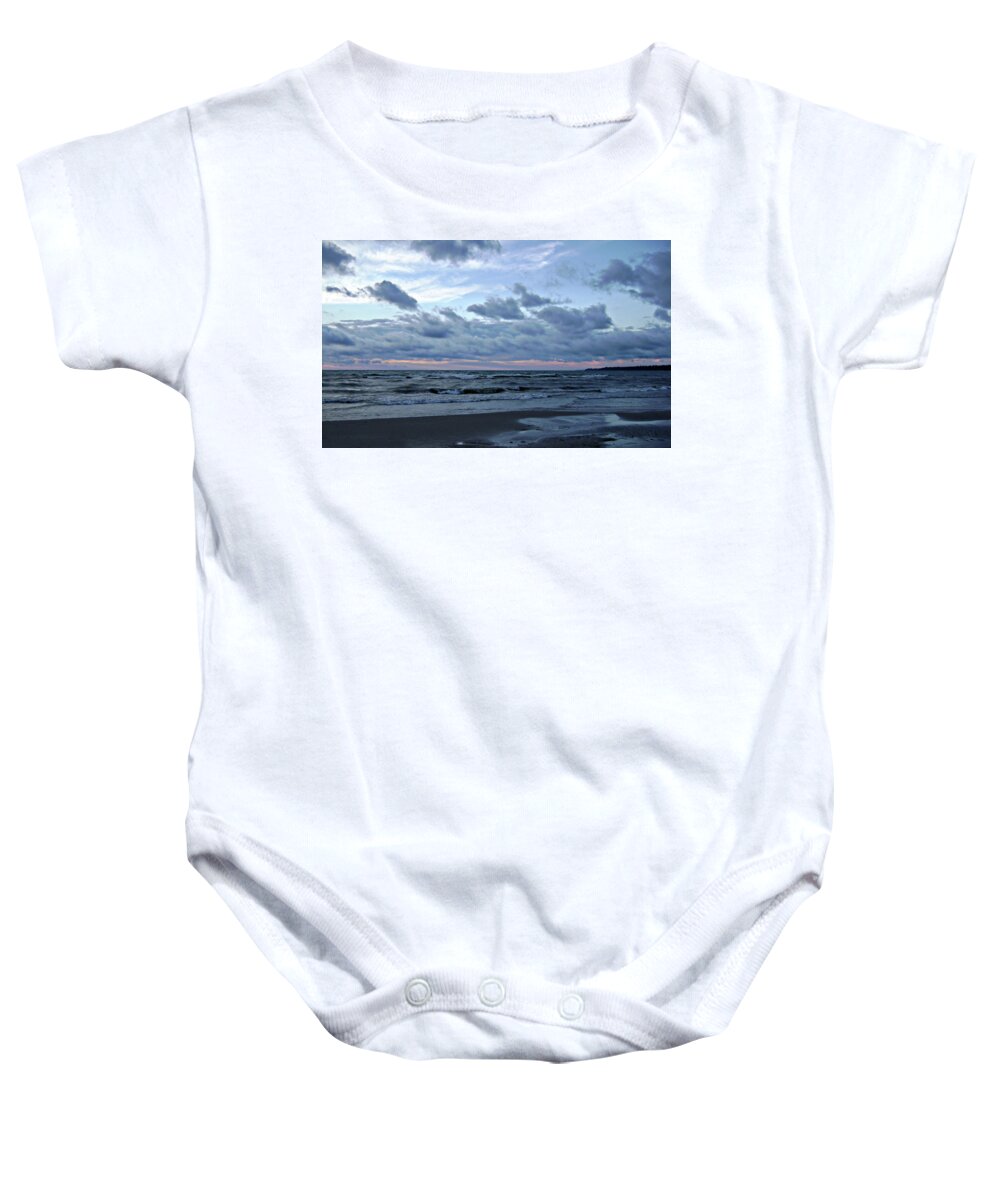 All Beached Up Baby Onesie featuring the photograph All Beached Up #2 by Cyryn Fyrcyd