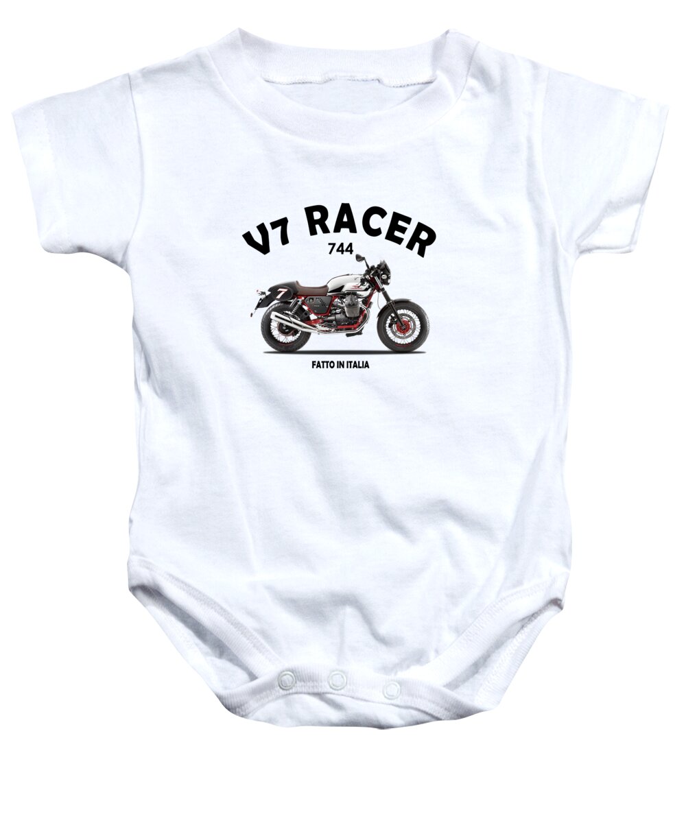 Moto Guzzi V7 Racer Baby Onesie featuring the photograph Moto Guzzi V7 Racer by Mark Rogan
