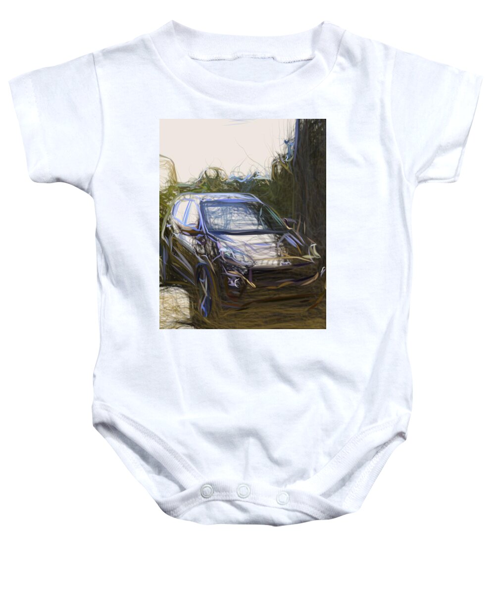 Kia Baby Onesie featuring the digital art Kia Sportage Suv Drawing #25 by CarsToon Concept