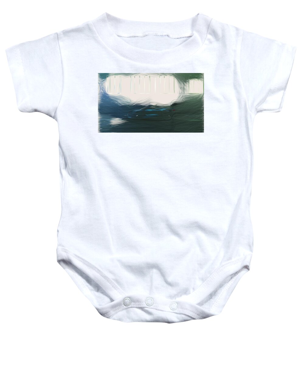 Mclaren Baby Onesie featuring the digital art McLaren 720S Spider Drawing #5 by CarsToon Concept