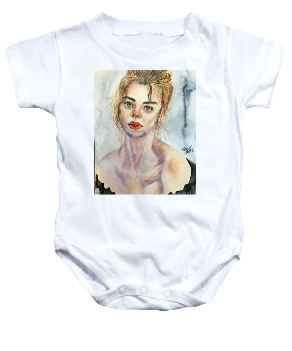 942019 Baby Onesie featuring the painting 942019 by Han in Huang wong