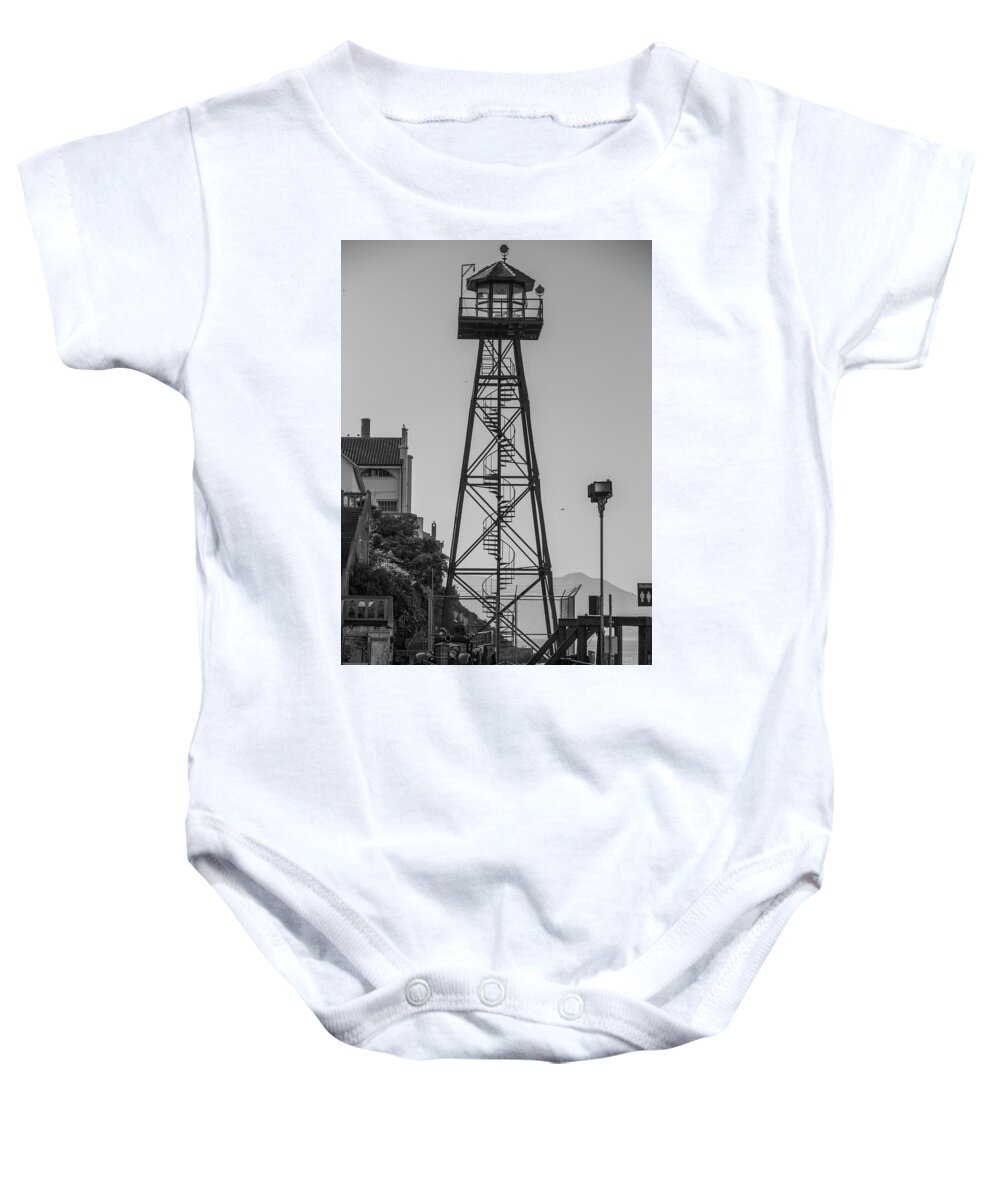 San Francisco Baby Onesie featuring the photograph Alcatraz Light house by Stuart Manning