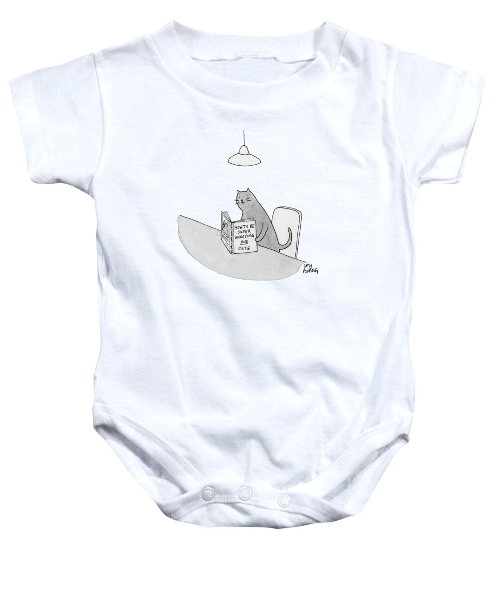 Cationless Baby Onesie featuring the drawing Annoying and Cute by Amy Hwang