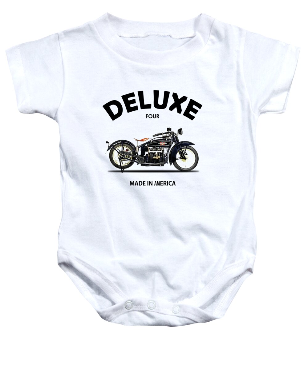 Motorcycle Baby Onesie featuring the photograph Henderson Four 1928 by Mark Rogan