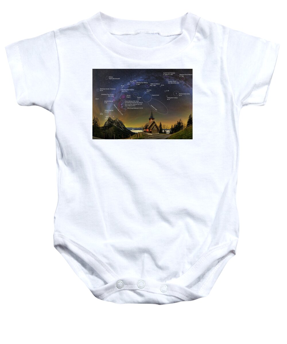 Mountains Baby Onesie featuring the photograph Astrophotography Winter Wonderland by Ralf Rohner