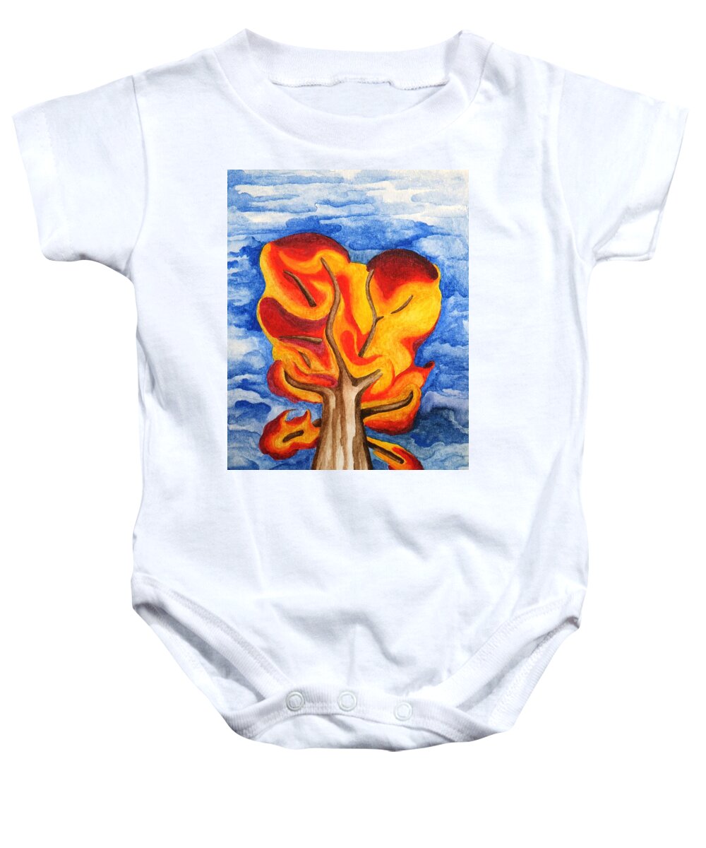 Nature Baby Onesie featuring the painting Autumn Tree 2019 II by Robert Morin