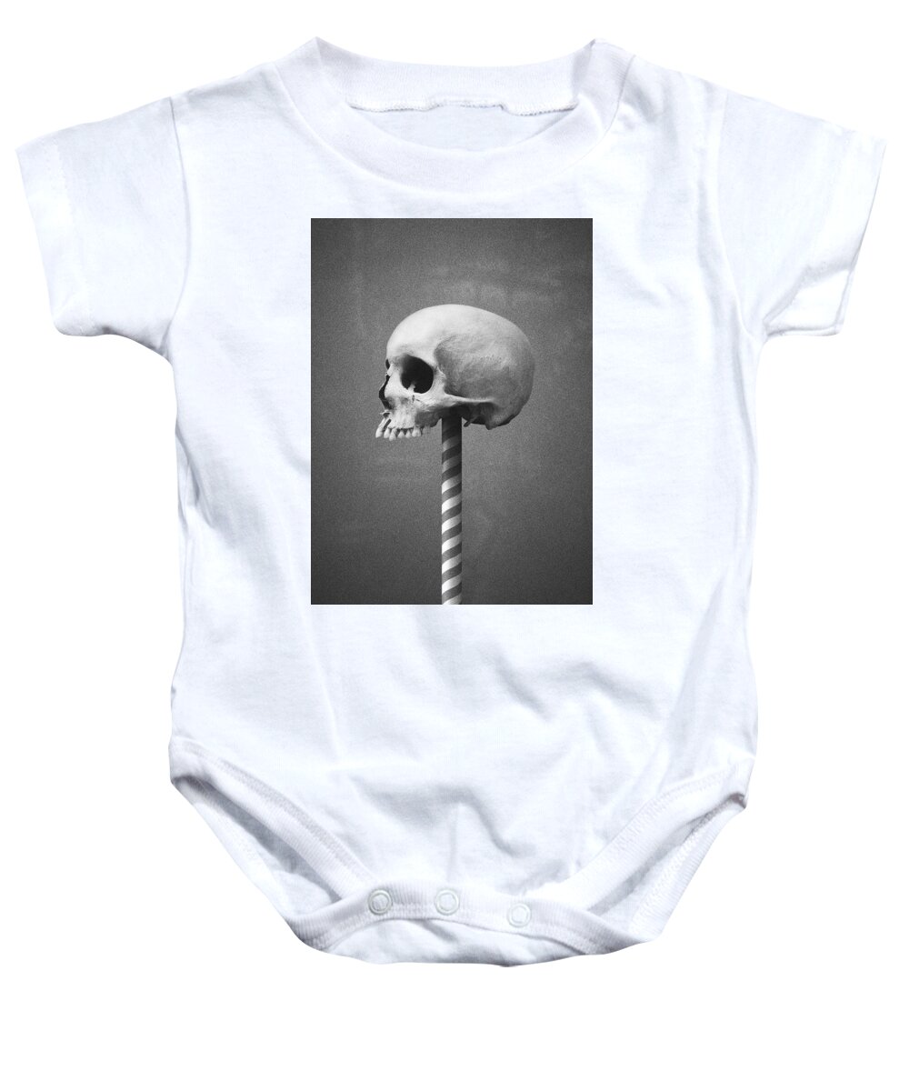 Skull Baby Onesie featuring the photograph Black Sunshine by Joseph Westrupp