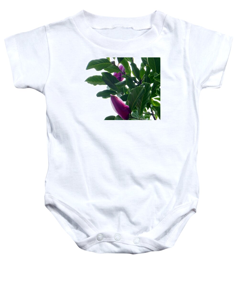 Blossoming Baby Onesie featuring the photograph Blossoming Magnolias by Rockin Docks