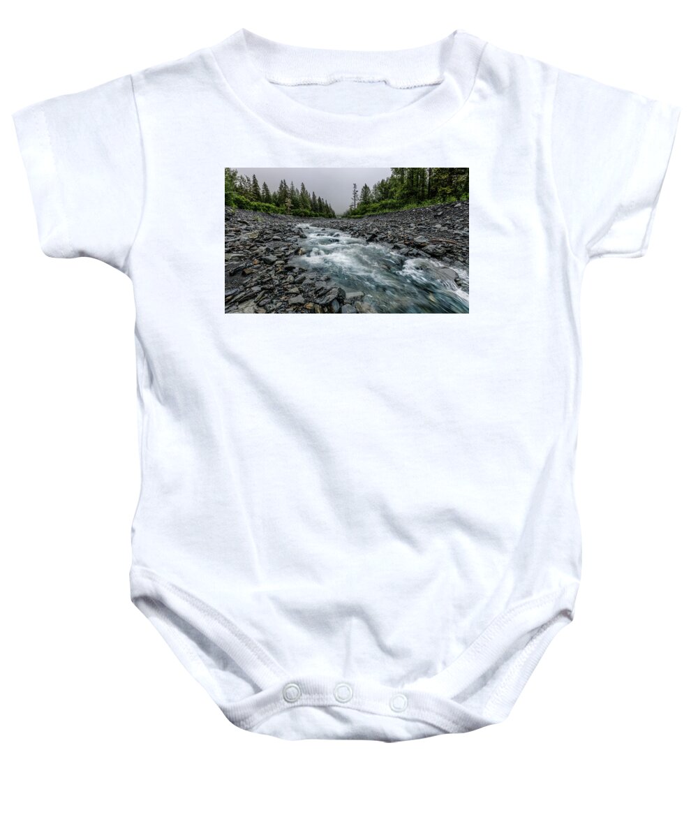 Water Baby Onesie featuring the photograph Blue Water Creek by David Downs
