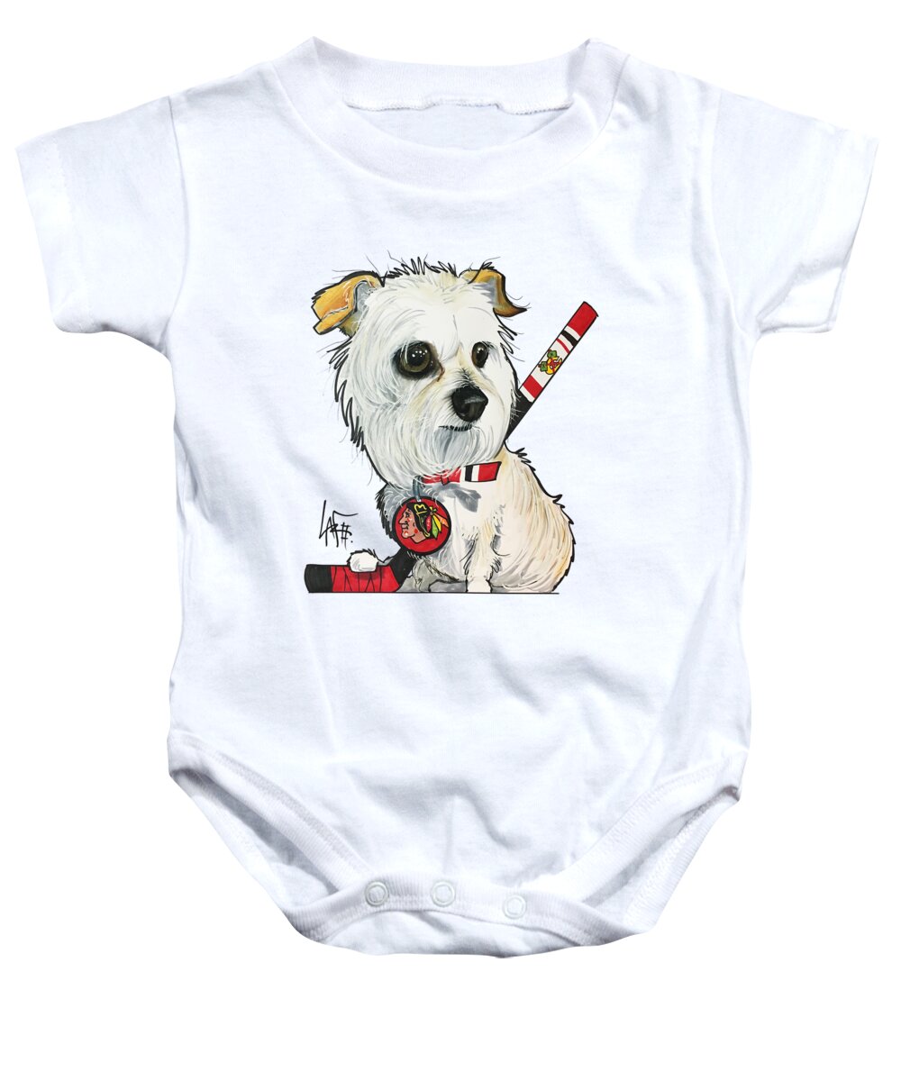 Bosshard Baby Onesie featuring the drawing Bosshard 4419 by Canine Caricatures By John LaFree
