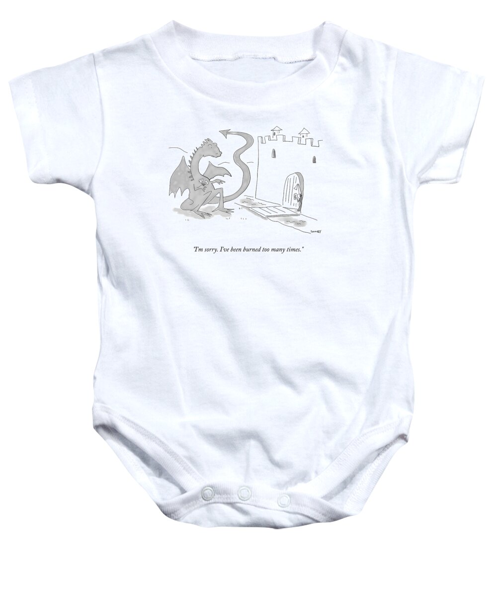 Cctk Baby Onesie featuring the drawing Burned Too Many Times by Liza Donnelly