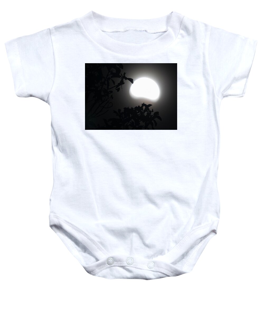Arbutus Baby Onesie featuring the photograph By The Light Of A Partial Moon by Randy Hall