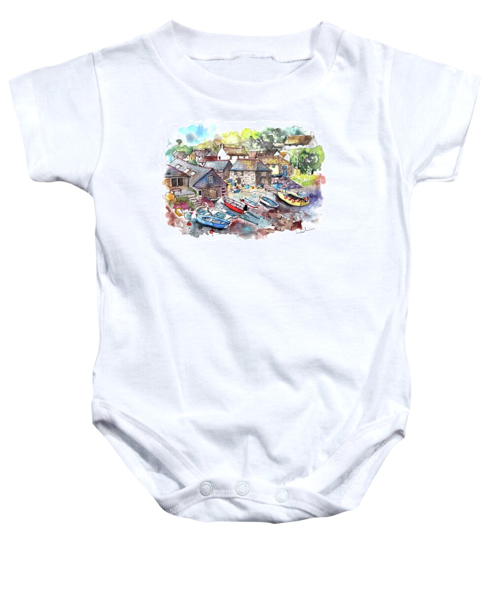 Travel Baby Onesie featuring the painting Cadgwith 06 by Miki De Goodaboom