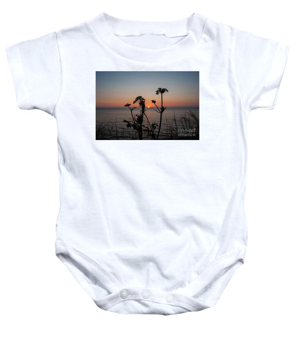 Sunset Baby Onesie featuring the photograph Caernafon Bay At Sunset by James Lavott
