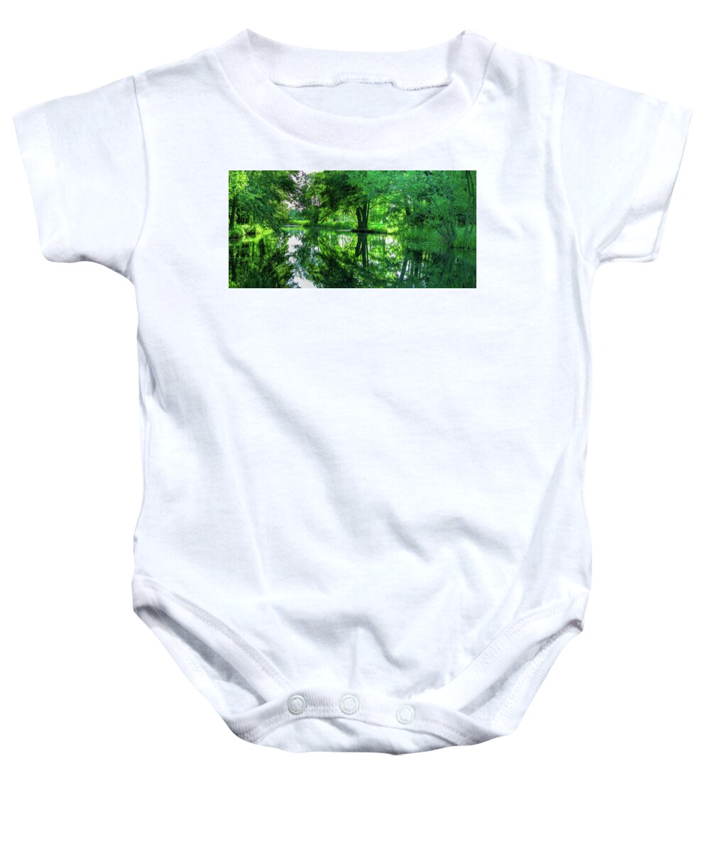 Spreewald Baby Onesie featuring the photograph Calm in the evening by Sun Travels