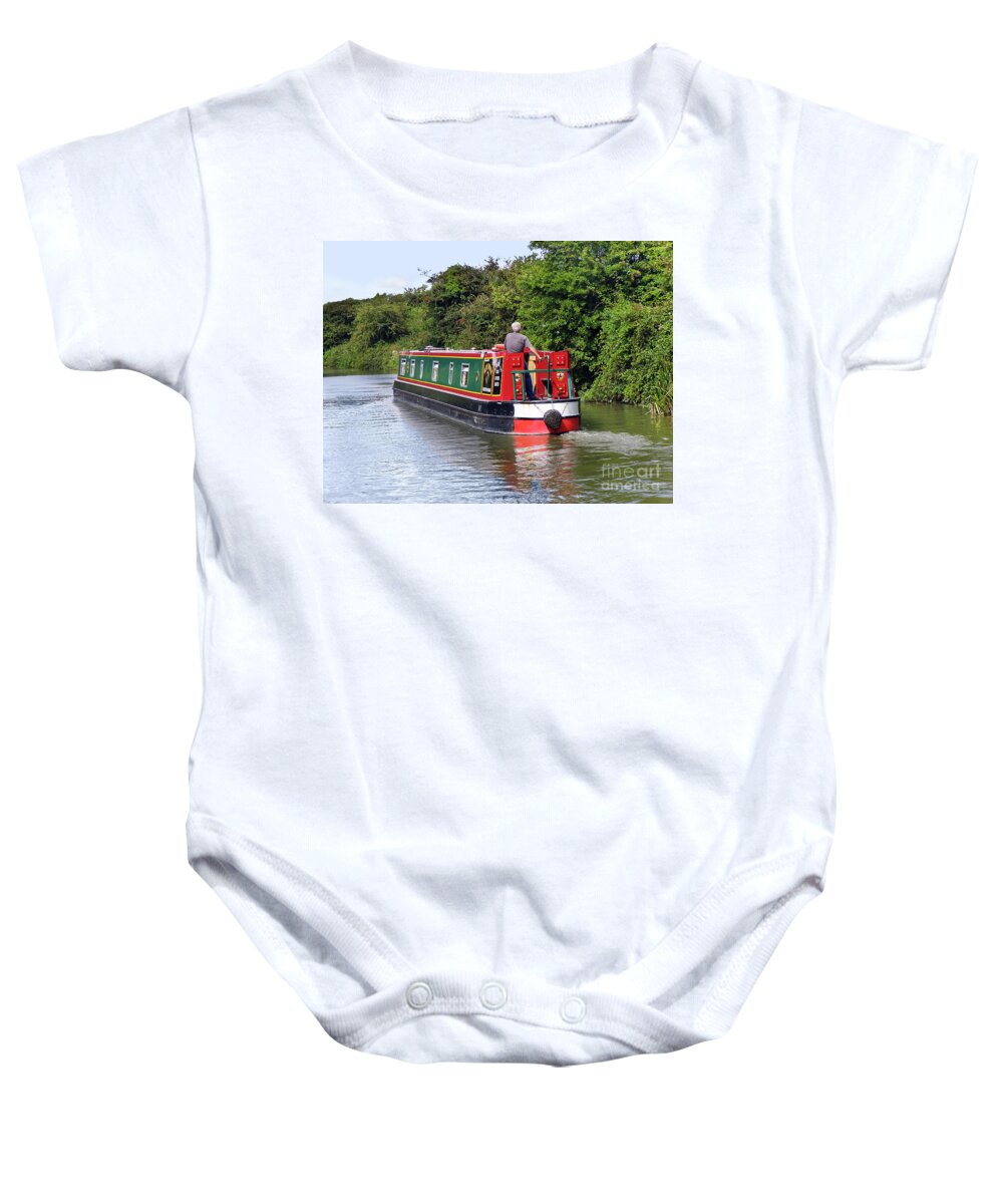 Canal Baby Onesie featuring the photograph Canal Boat by Terri Waters