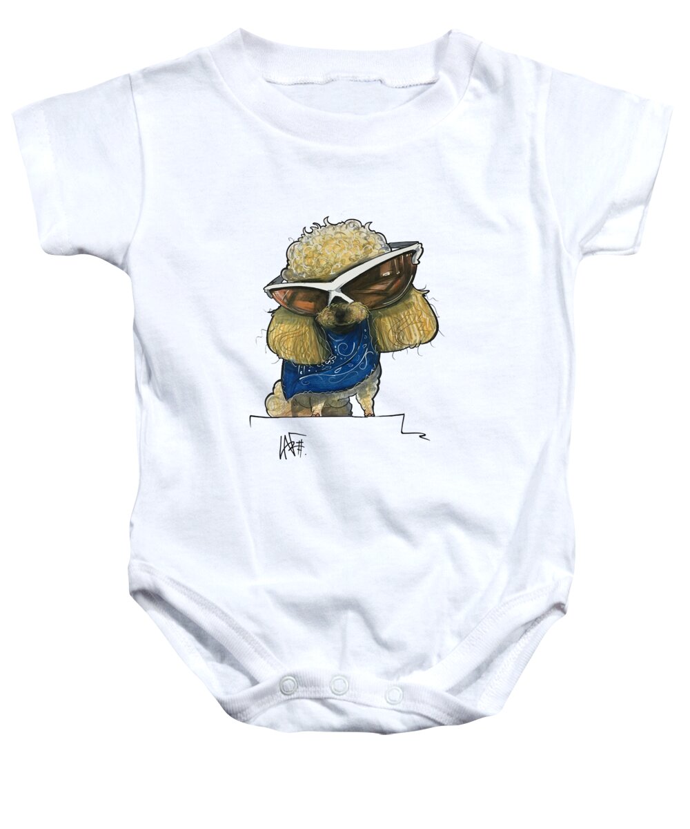 Cartwright 4547 Baby Onesie featuring the drawing Cartwright 4547 by Canine Caricatures By John LaFree