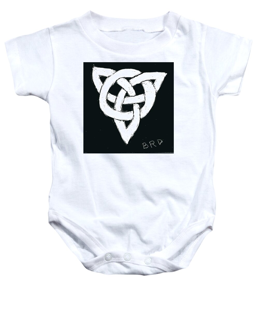 Celt Baby Onesie featuring the drawing CelticKnot by Branwen Drew