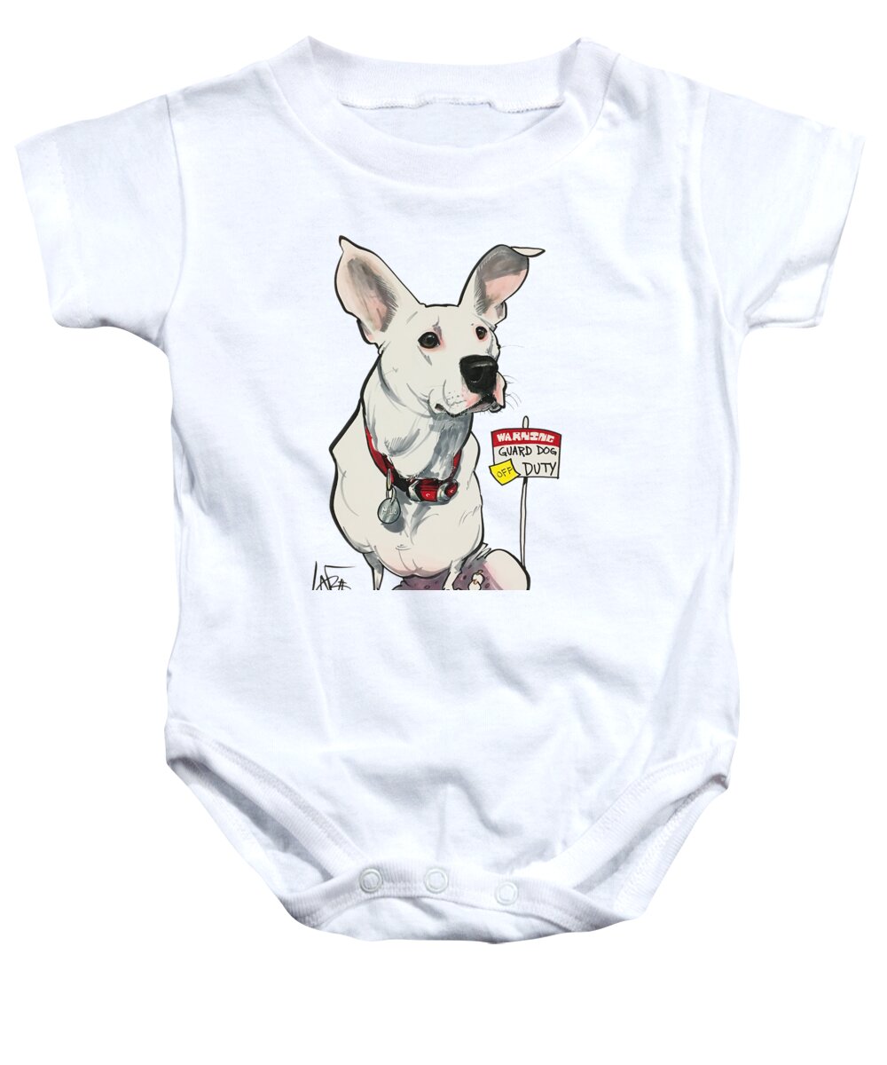 Chester 4515 Baby Onesie featuring the drawing Chester 4515 by Canine Caricatures By John LaFree