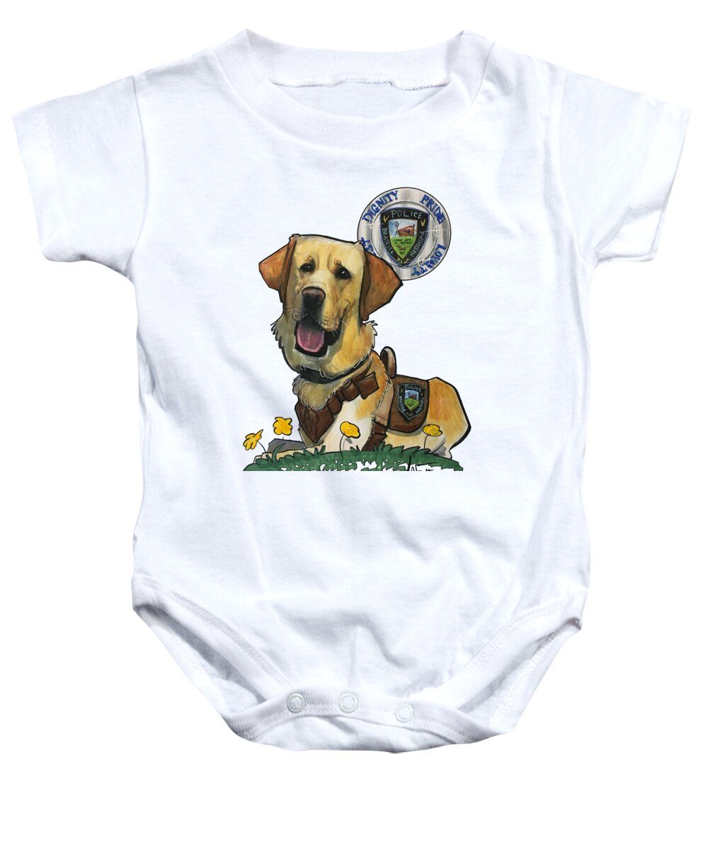 Chisano Baby Onesie featuring the drawing Chisano 4372 by Canine Caricatures By John LaFree
