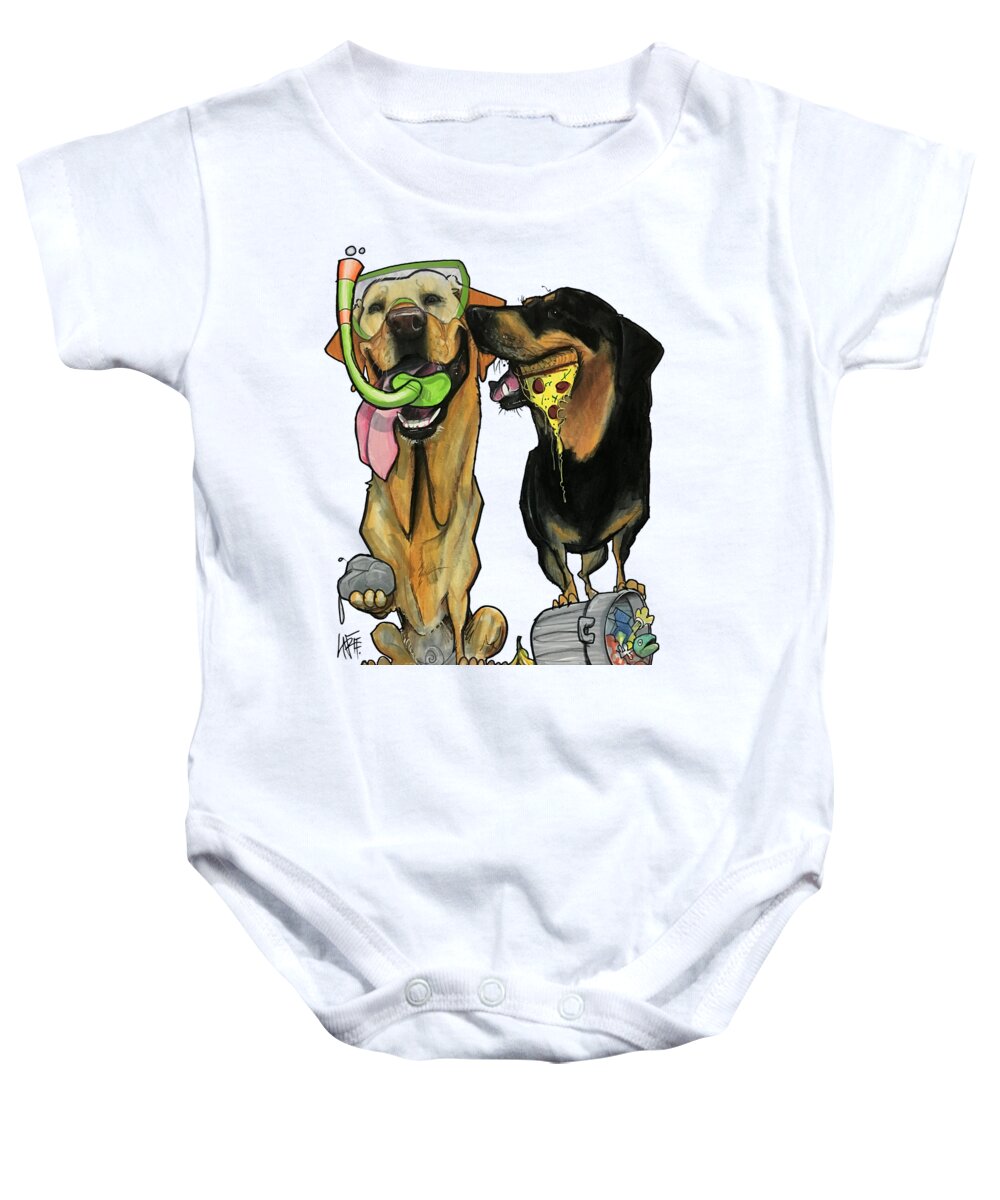 Clare Baby Onesie featuring the drawing Clare 5019 by John LaFree