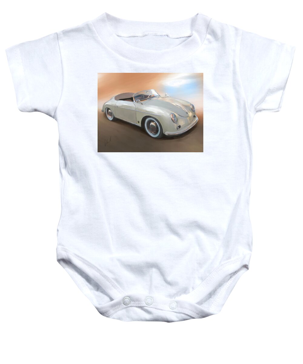 Classical Painting Baby Onesie featuring the painting Classic Porsche Speedster by Vart Studio