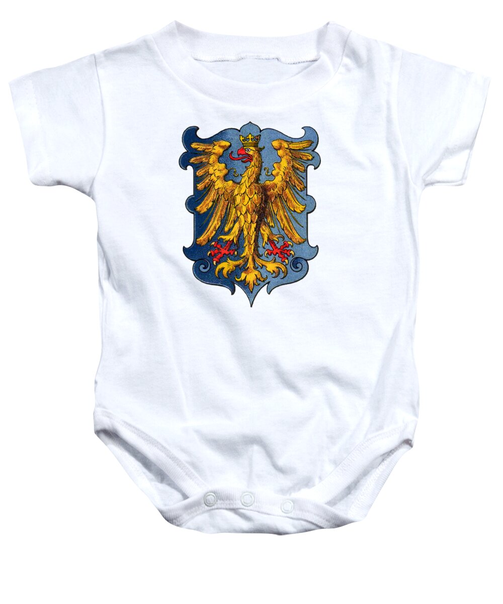 Friul Baby Onesie featuring the drawing Coat of Arms of the Duchy of Friuli by Helga Novelli