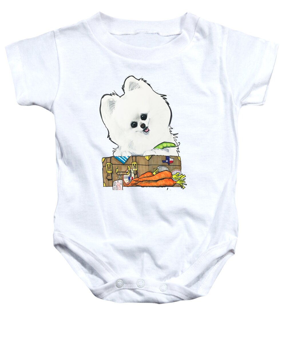 Collins Baby Onesie featuring the drawing Collins 4827 by Canine Caricatures By John LaFree