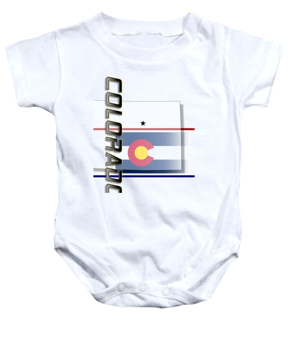 Colorado Baby Onesie featuring the digital art Colorado State Vertical Print by Rick Bartrand