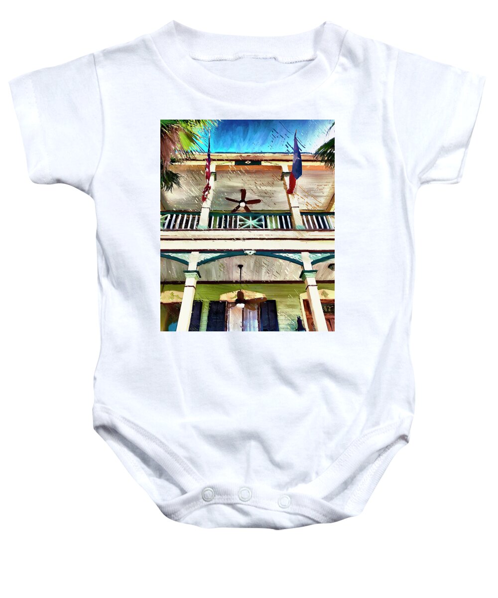 Porch Baby Onesie featuring the photograph Colorful Porch by GW Mireles