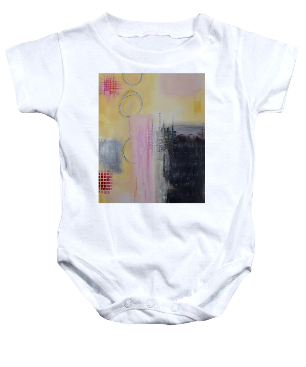 Abstract Baby Onesie featuring the painting Common Tapestry by Vivian Mora