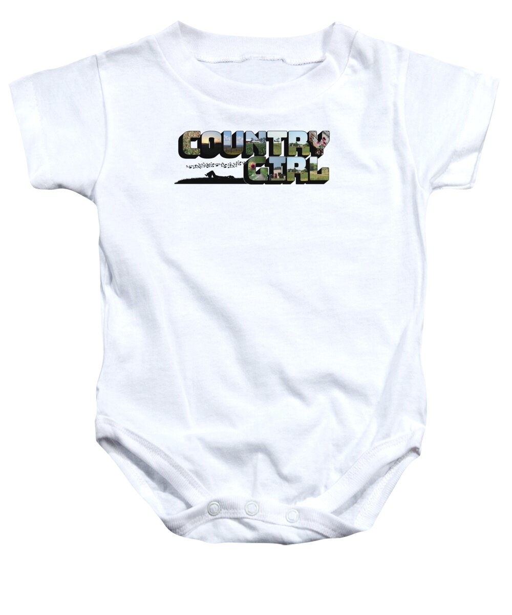 Country Girl Baby Onesie featuring the photograph Country Girl Big Letter by Colleen Cornelius