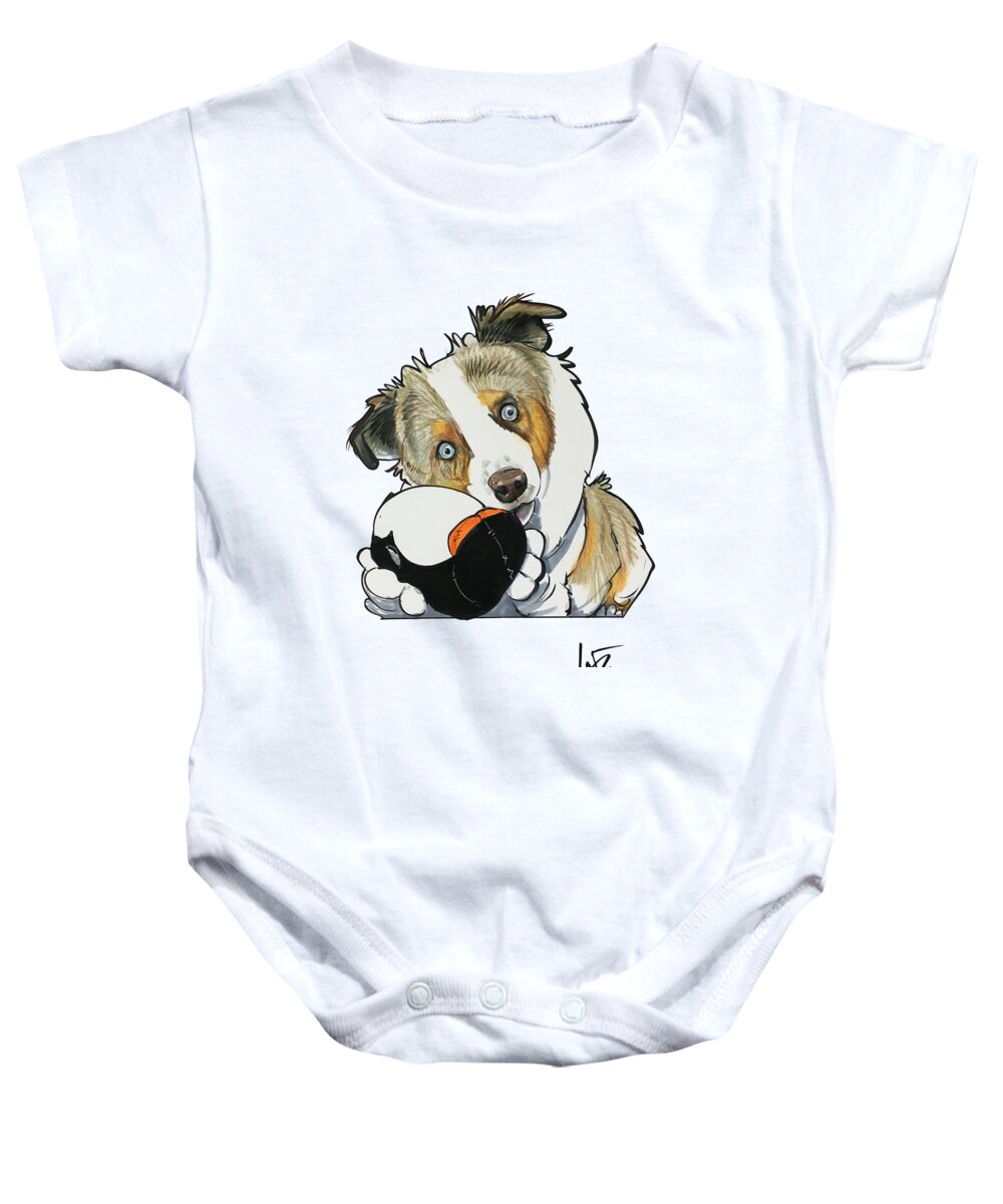 Creelman 4588 Baby Onesie featuring the drawing Creelman 4588 by Canine Caricatures By John LaFree