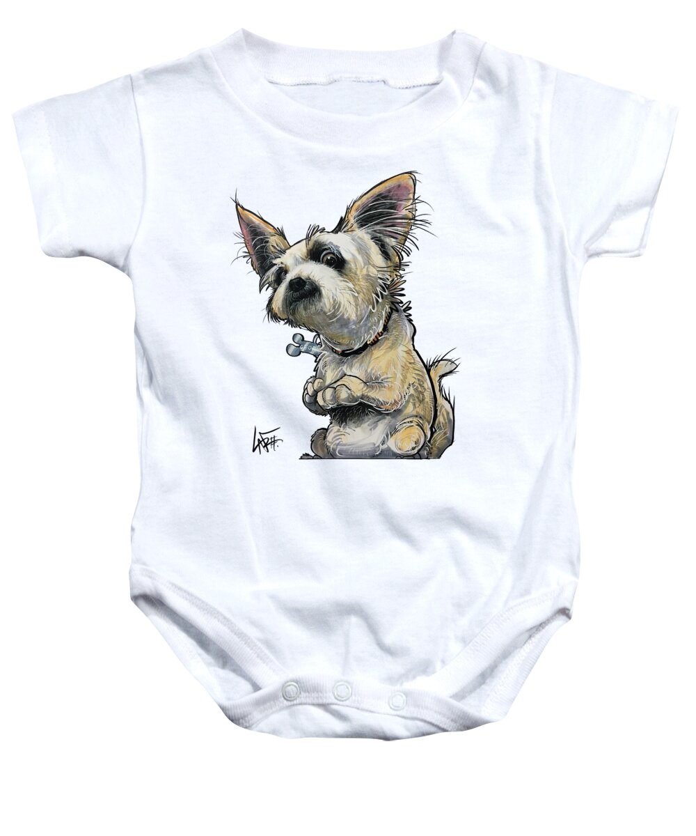 Criscione Baby Onesie featuring the drawing Criscione 5099 by Canine Caricatures By John LaFree