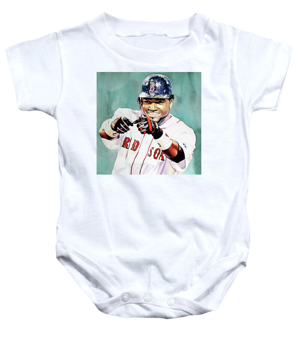 David Ortiz - Boston Red Sox Kids T-Shirt by Michael Pattison - Fine Art  America
