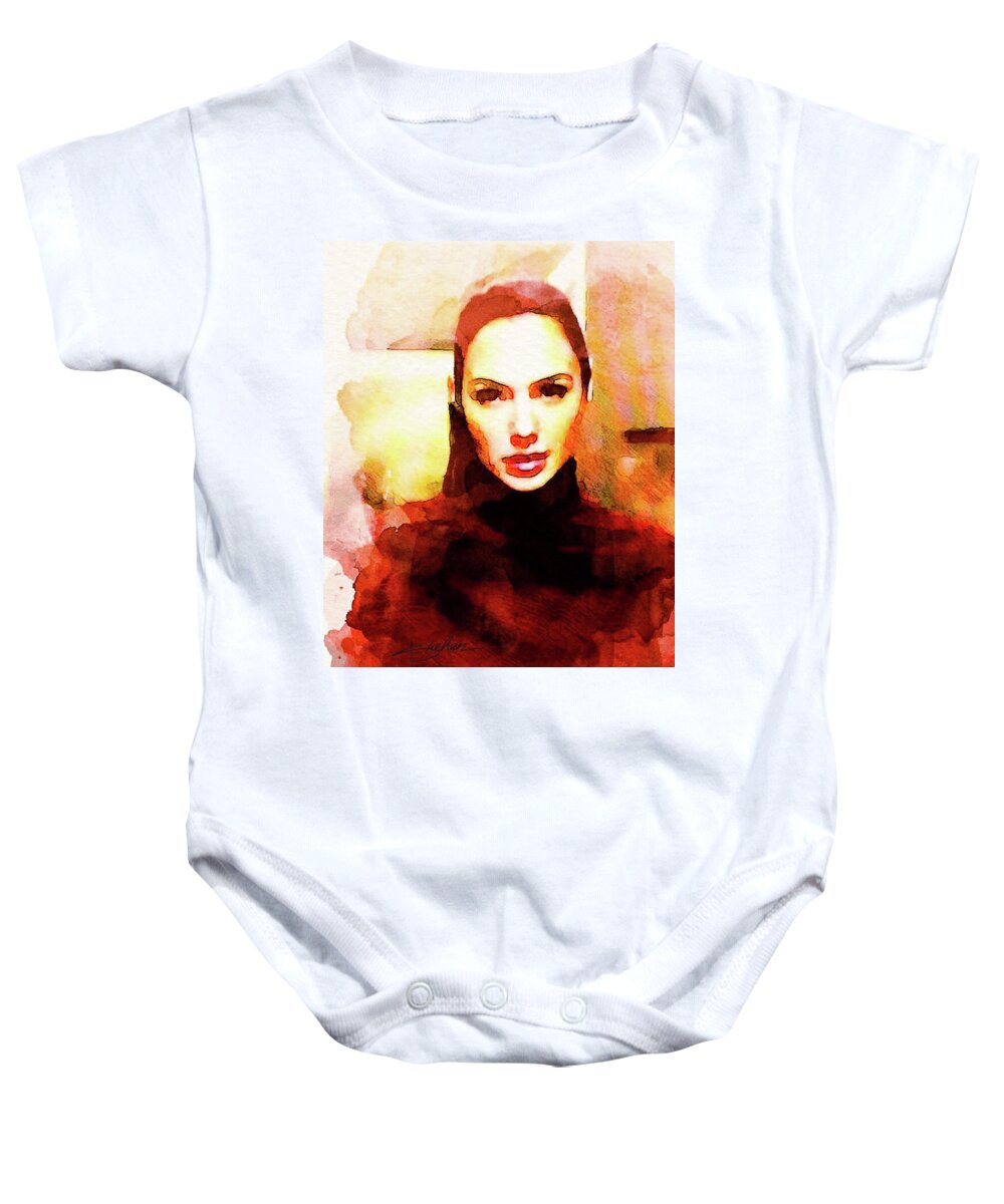 Wonder Woman Baby Onesie featuring the mixed media Diana Prince by Shehan Wicks