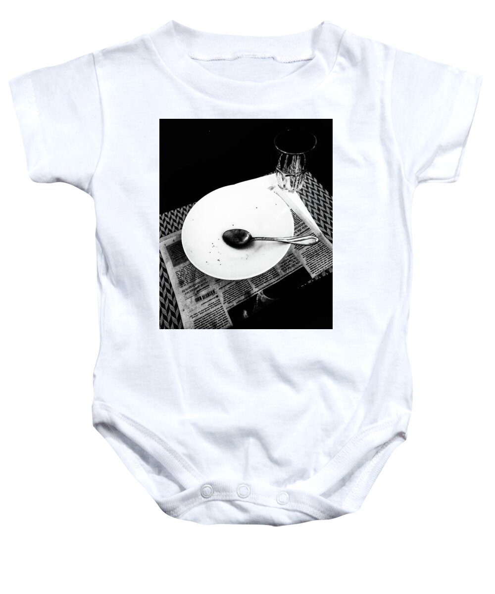 Dinner Baby Onesie featuring the photograph Dinner for One by Mimulux Patricia No