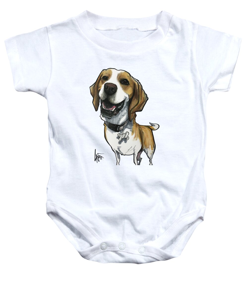 Ditomasso Baby Onesie featuring the drawing Ditomasso 4212 by Canine Caricatures By John LaFree