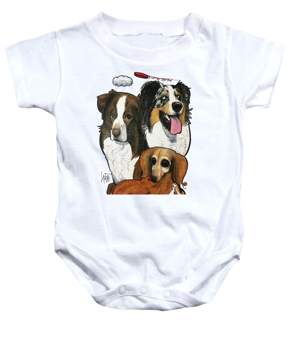 Dominguez Baby Onesie featuring the drawing Dominguez JET BO LADY by Canine Caricatures By John LaFree